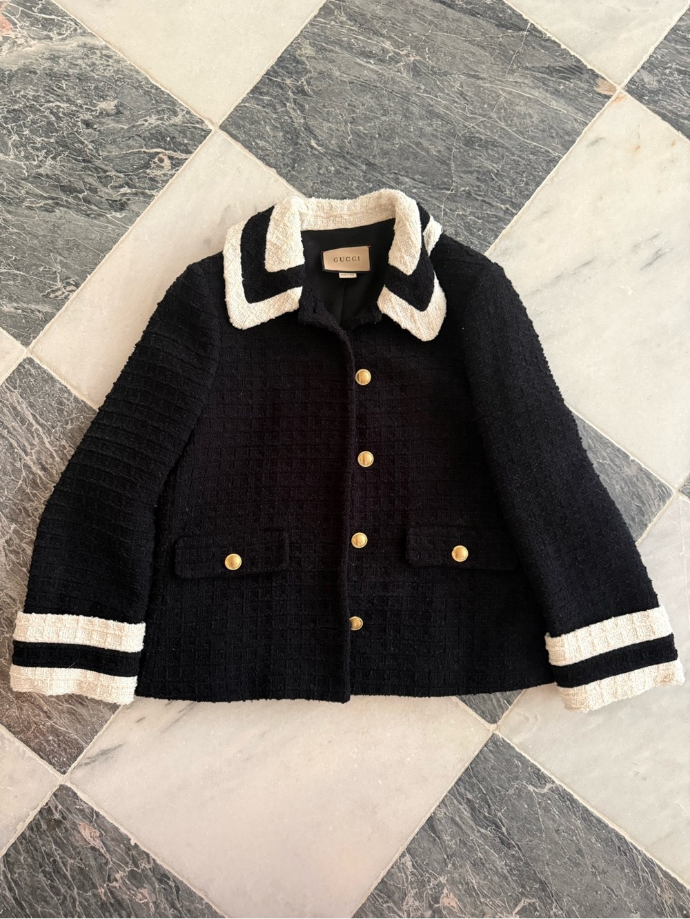 Gucci women’s Black & Cream Tweed Jacket